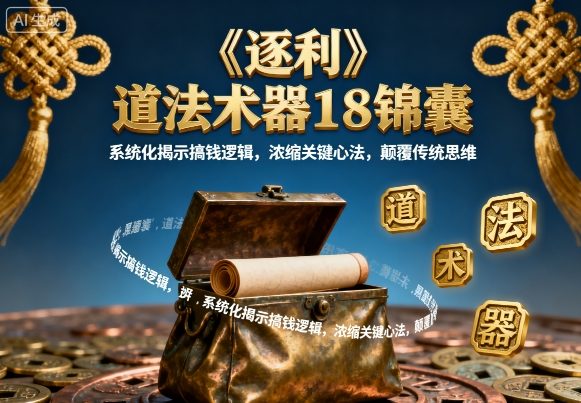 《逐利》道法术器18锦囊,系统化揭示搞钱逻辑,浓缩关键心法,颠覆传统思维-赛德副业库
