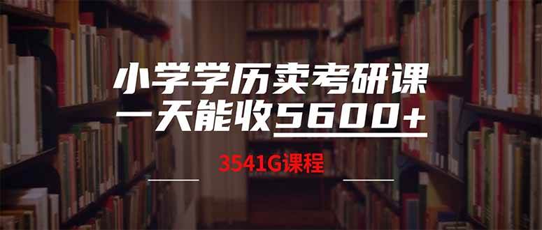 (14561期)小学学历卖考研课程,一天收5600(附3580G考研合集)-赛德副业库