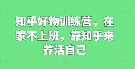 知乎好物训练营，在家不上班，靠知乎来养活自己-赛德副业库