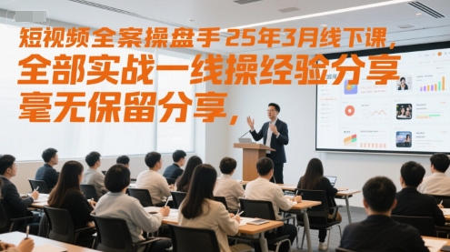 短视频全案操盘手25年3月线下课,全部实战一线操盘手经验分享,毫无保留分享,全是干货-赛德副业库