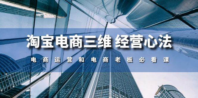 (10761期)淘宝电商三维 经营心法:电商运营和电商老板必看课(59节课)-赛德副业库