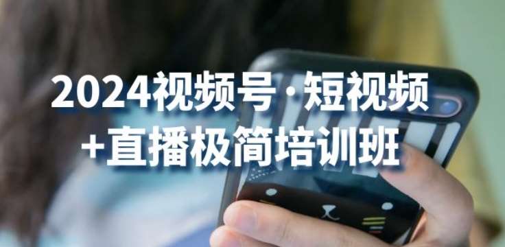 2024视频号·短视频+直播极简培训班：抓住视频号风口，流量红利-赛德副业库