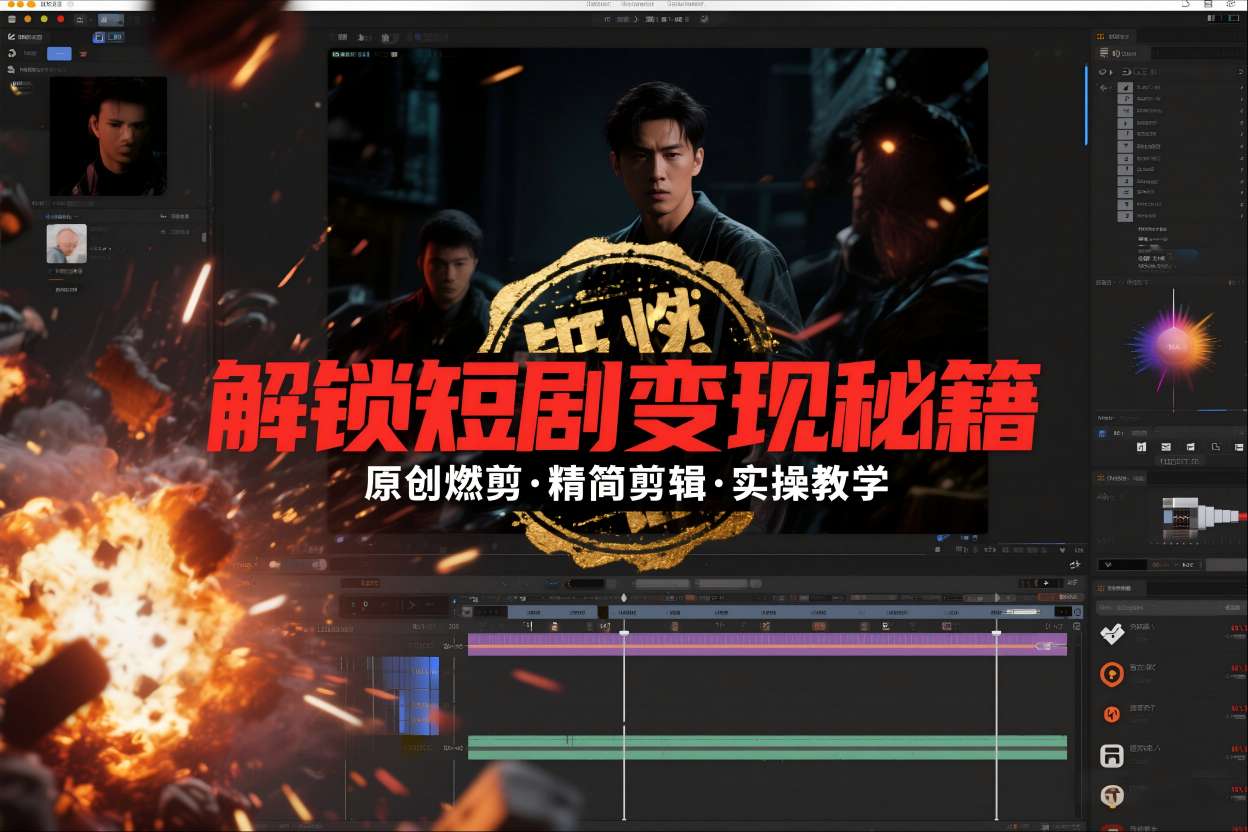 短剧拉新之原创燃剪精简剪辑实操课，解锁短剧变现秘籍-赛德副业库