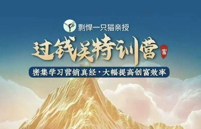 剽悍一只猫-过钱关特训营,学习营销真经 大幅度提高创富效率-赛德副业库