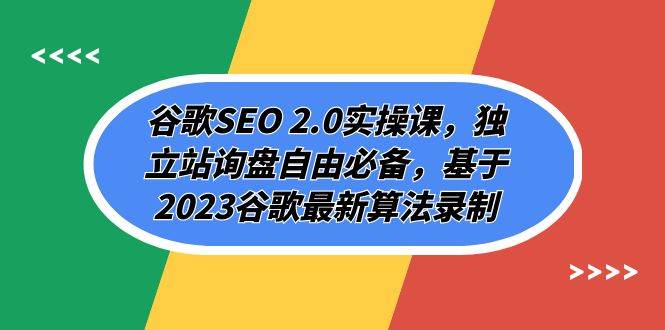 谷歌SEO 2.0实操课,独立站询盘自由必备,基于2023谷歌最新算法录制(94节)-赛德副业库