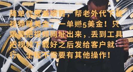 零门槛挣美金,海外视频代下服务,单笔收益40+,小白也能轻松上手-赛德副业库