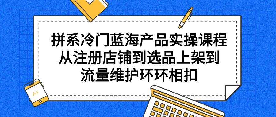 (9527期)拼系冷门蓝海产品实操课程,从注册店铺到选品上架到流量维护环环相扣-赛德副业库