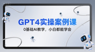 GPT4实操案例课，0基础AI教学，小白都能学会-赛德副业库