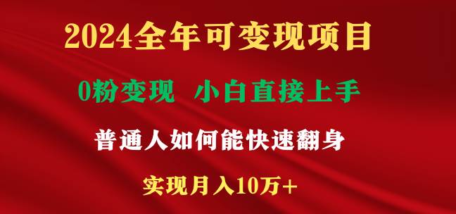 （9045期）2024全年可变现项目，一天收益至少2000+，小白上手快，普通人就要利用互…-赛德副业库