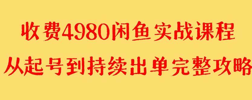 （8359期）外面收费4980闲鱼无货源实战教程 单号4000+-赛德副业库