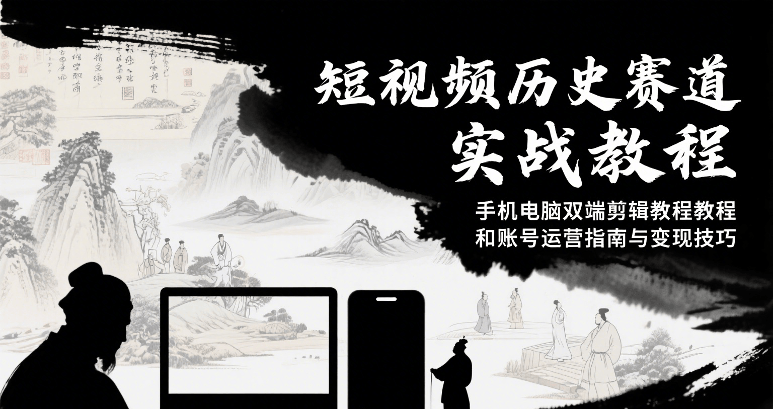 短视频历史赛道实战教程，手机电脑双端剪辑教程和账号运营指南与变现技巧-赛德副业库