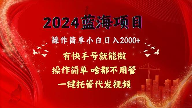 （10693期）2024蓝海项目，网盘拉新，操作简单小白日入2000+，一键托管代发视频，…-赛德副业库