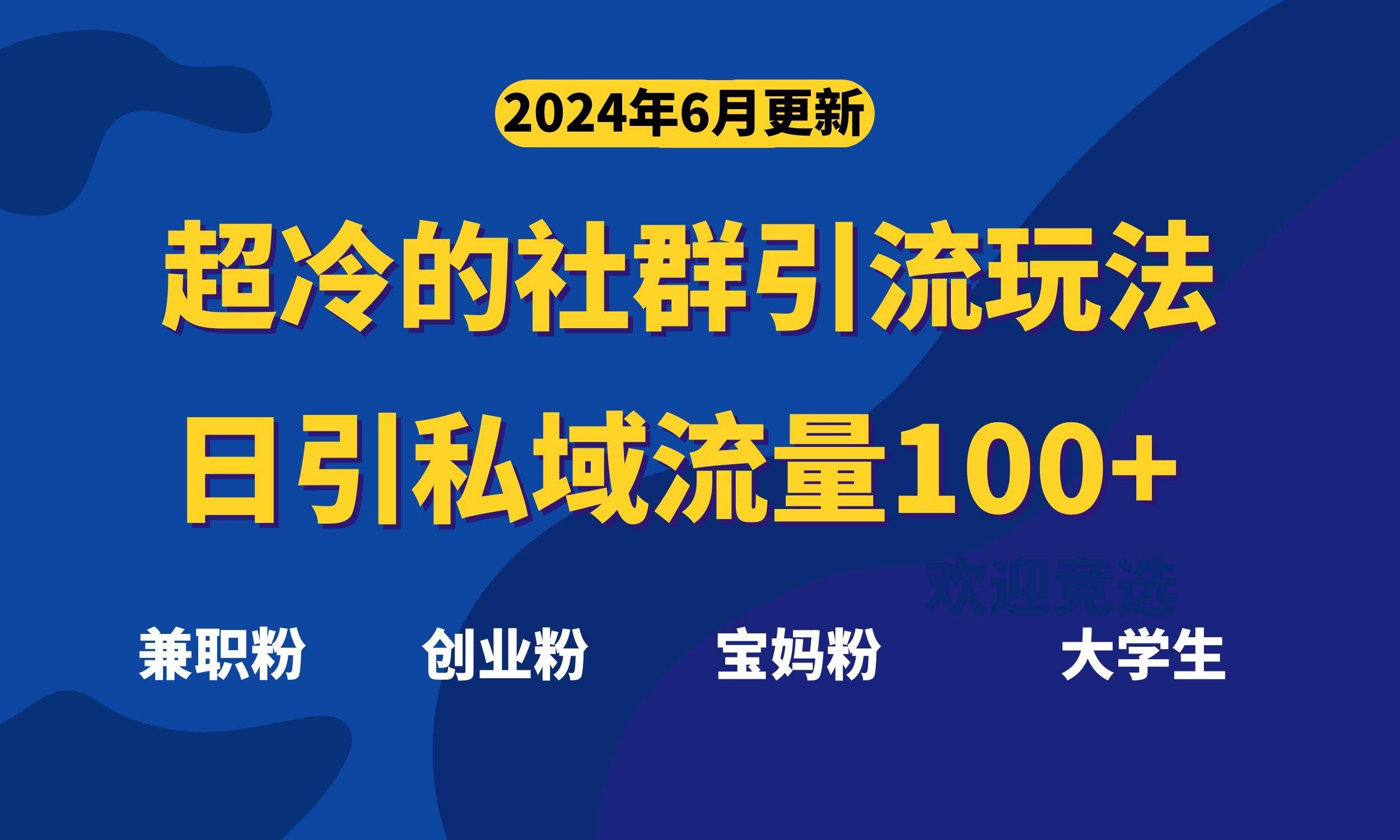 （11100期）超冷门的社群引流玩法，日引精准粉100+，赶紧用！-赛德副业库