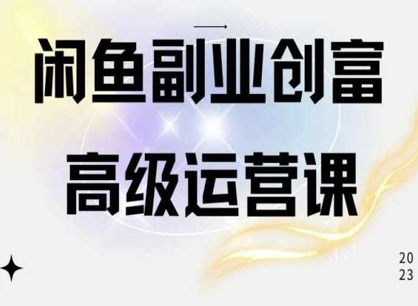 闲鱼电商运营高级课程，一部手机学会闲鱼开店赚钱-赛德副业库