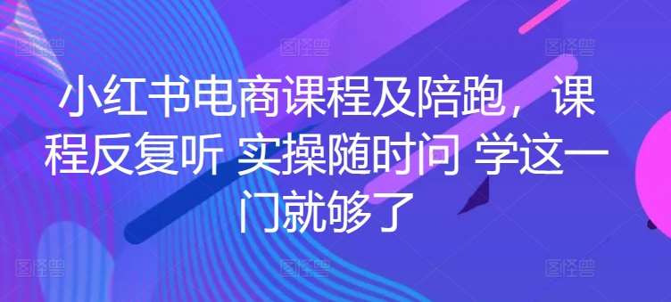 小红书电商课程及陪跑，课程反复听 实操随时问 学这一门就够了-赛德副业库