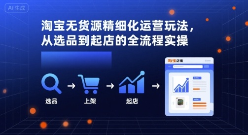 淘宝无货源精细化运营玩法,从选品到起店的全流程实操-赛德副业库