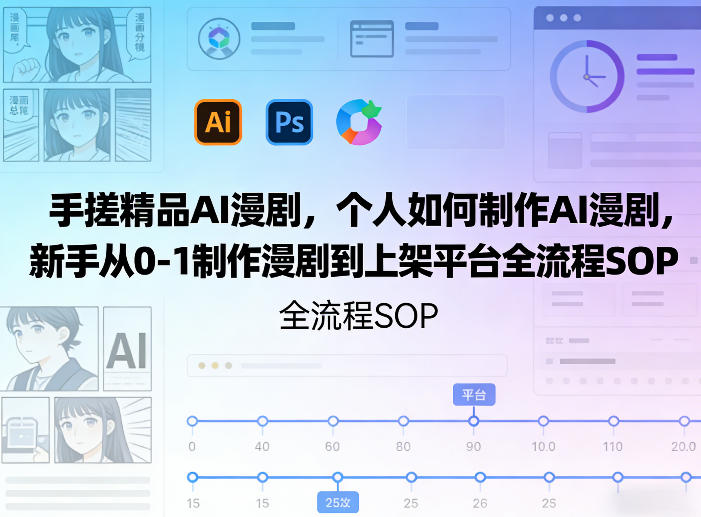 手搓精品AI漫剧,个人如何制作AI漫剧,新手从0-1制作漫剧到上架平台全流程SOP-赛德副业库