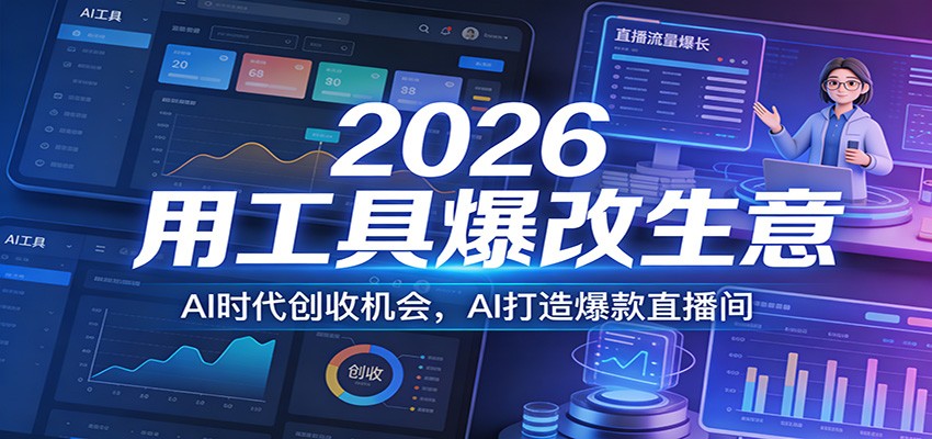 2026用工具爆改生意，AI时代创收机会，AI打造爆款直播间-赛德副业库