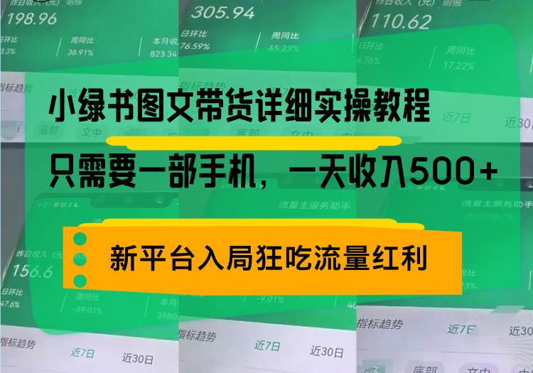 (13509期)小绿书图文带货详细实操教程,只需要一部手机,一天收入500+,轻松变现-赛德副业库