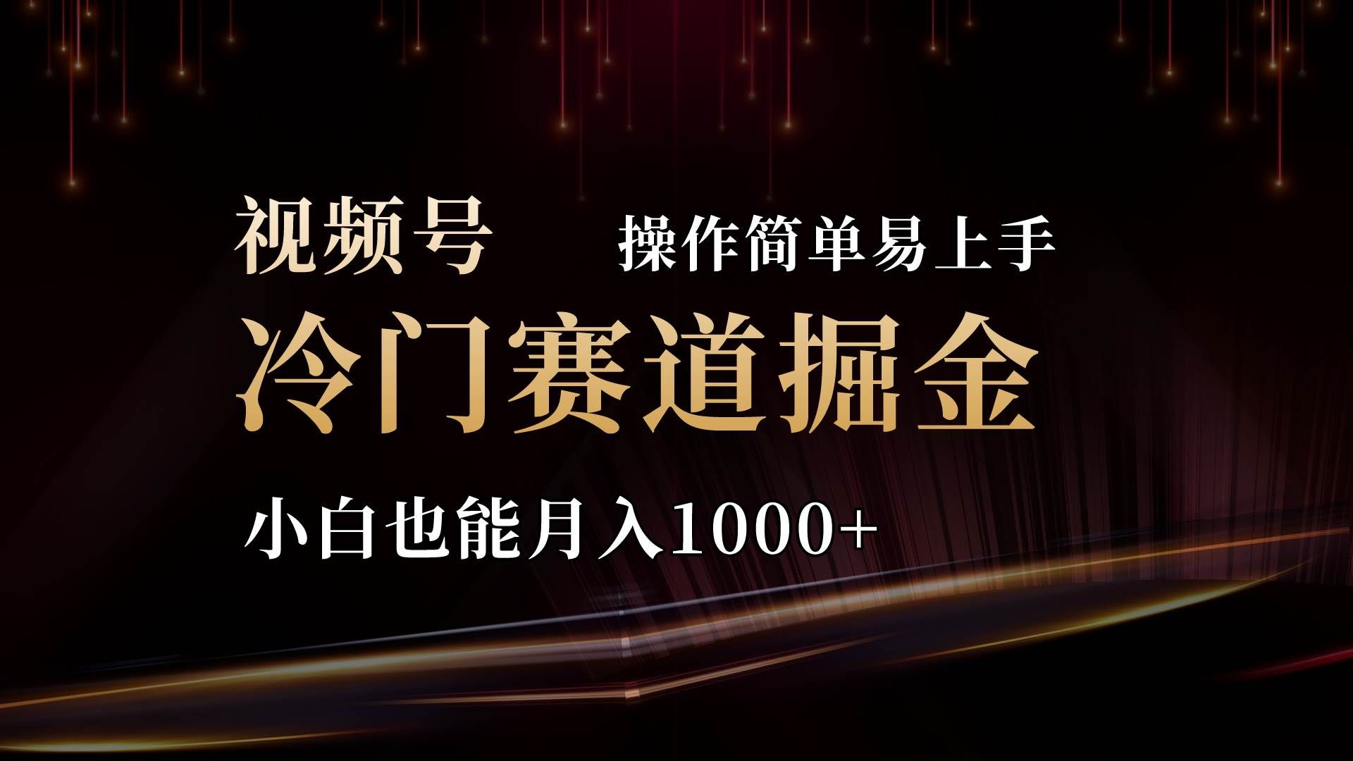 (11125期)2024视频号三国冷门赛道掘金,操作简单轻松上手,小白也能月入1000+-赛德副业库