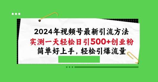 2024年视频号最新引流方法，实测一天轻松日引100+创业粉，简单好上手，轻松引爆流量【揭秘】-赛德副业库