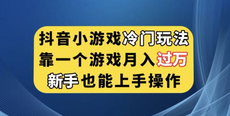 抖音小游戏冷门玩法，靠一个游戏月入过万，新手也能轻松上手【揭秘】-赛德副业库