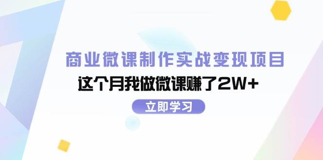 （11959期）商业微课制作实战变现项目，这个月我做微课赚了2W+-赛德副业库