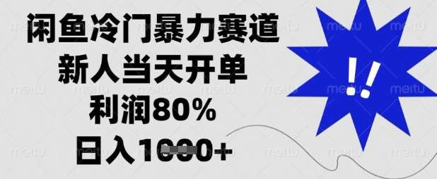 闲鱼冷门暴力赛道,新人当天开单,利润80%,日入数张【揭秘】-赛德副业库