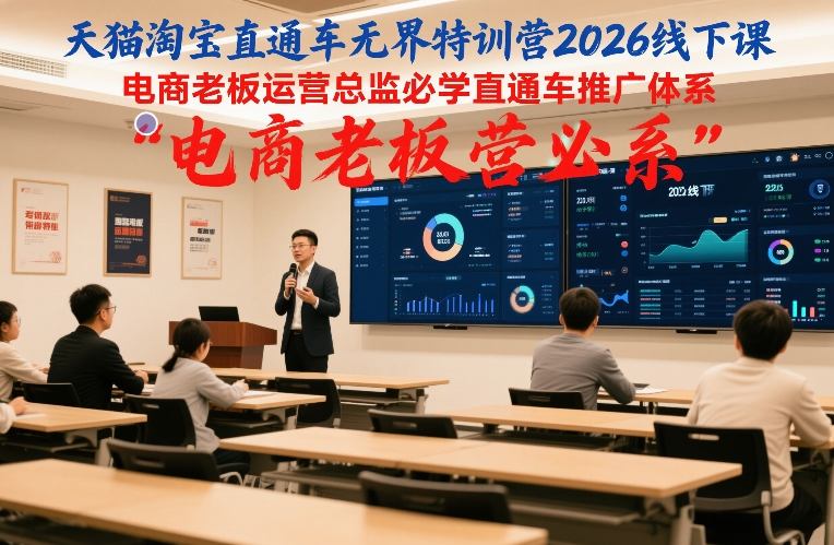 天猫淘宝直通车无界特训营2026线下课,电商老板运营总监必学直通车推广体系-赛德副业库