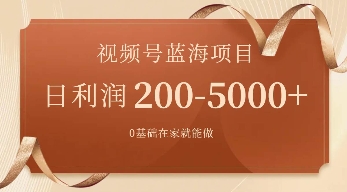 （7585期）视频号蓝海项目，0基础在家也能做，日入200-5000+【附266G资料】-赛德副业库