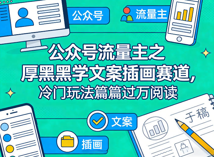 公众号流量主之厚黑学文案插画赛道,冷门玩法篇篇过万阅读-赛德副业库