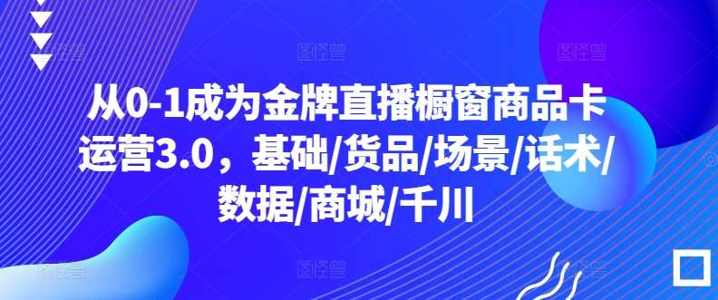 从0-1成为金牌直播橱窗商品卡运营3.0，基础/货品/场景/话术/数据/商城/千川-赛德副业库