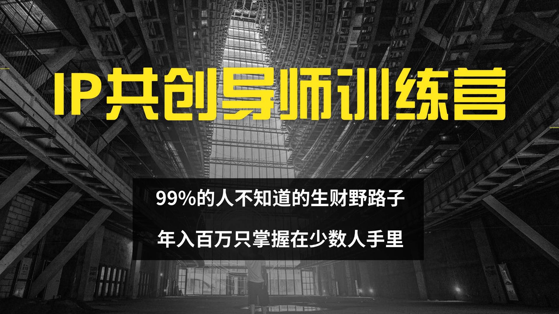 （12504期）IP共创导师训练营 99%的人不知道的生财野路子 只掌握在少数人手里-赛德副业库