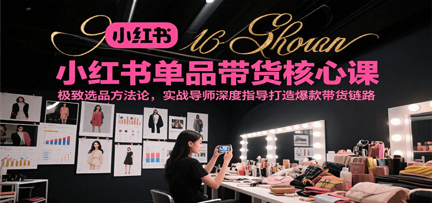 小红书单品带货核心课，极致选品方法论，实战导师深度指导打造爆款带货链路-赛德副业库