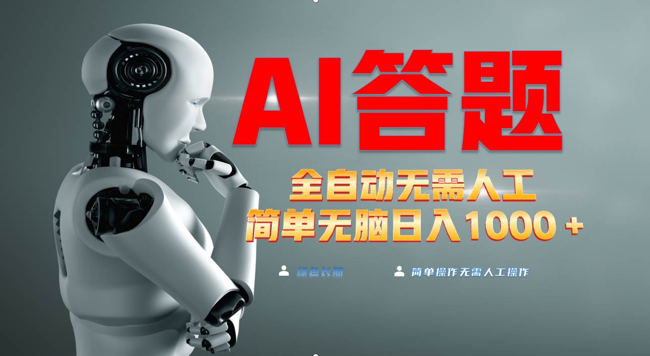 （13434期）最新项目不需要人工操作，AI自动答题，轻松日入1000+彻底解放双手！-赛德副业库