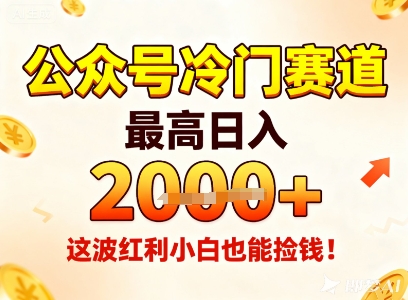 公众号冷门赛道，最高日入1k+，这波红利小白也能捡钱！-赛德副业库