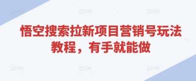 悟空搜索拉新项目营销号玩法教程,有手就能做-赛德副业库