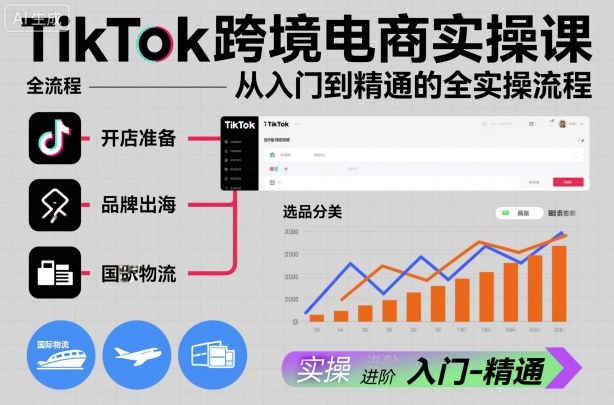 TikTok跨境电商实操课，从入门到精通的全实操流程-赛德副业库