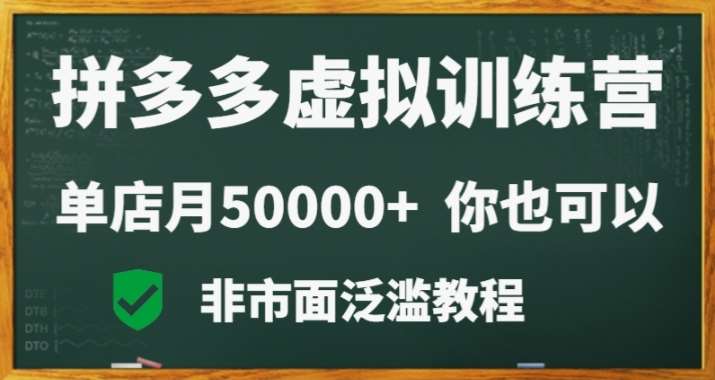 拼多多虚拟电商训练营月入30000+你也行，暴利稳定长久，副业首选-赛德副业库
