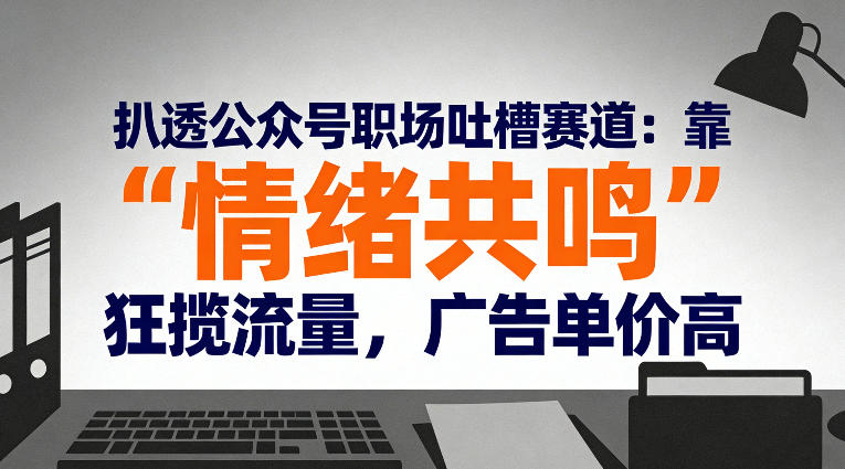 扒透公众号职场吐槽赛道:靠“情绪共鸣”狂揽流量,广告单价高-赛德副业库