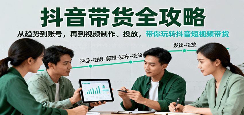 抖音带货全攻略：从趋势到账号，再到视频制作、投放，带你玩转抖音短视频带货-赛德副业库