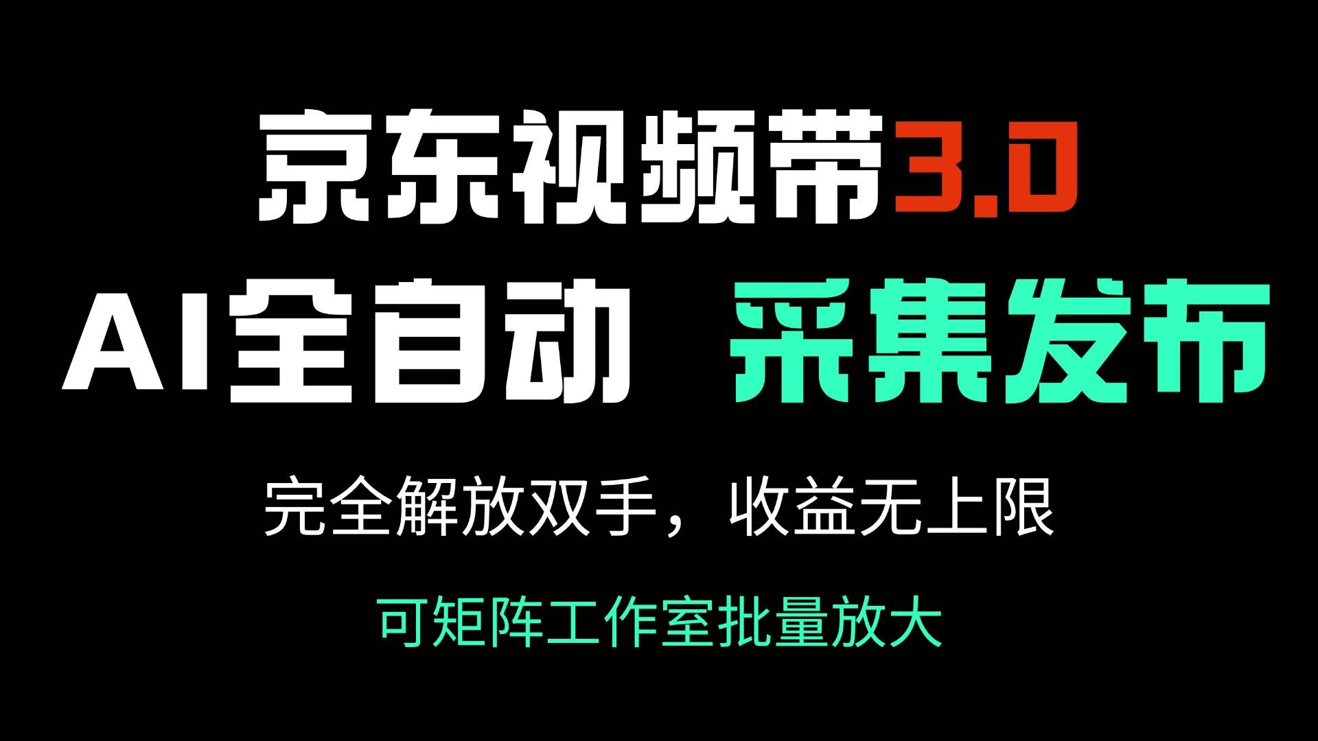 （14262期）京东视频带货3.0，Ai全自动采集＋自动发布，完全解放双手，收入无上限…-赛德副业库
