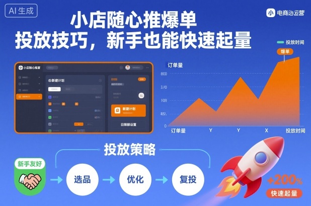 小店随心推爆单投放技巧,新手也能快速起量-赛德副业库