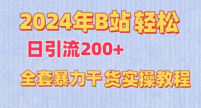 2024年B站轻松日引流200+的全套暴力干货实操教程【揭秘】-赛德副业库