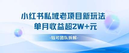 小红书私域项目新玩法，单月变现过W+-赛德副业库