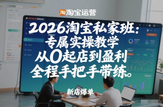 2026淘宝私家班:专属实操教学,从0起店到盈利,全程手把手带练-赛德副业库