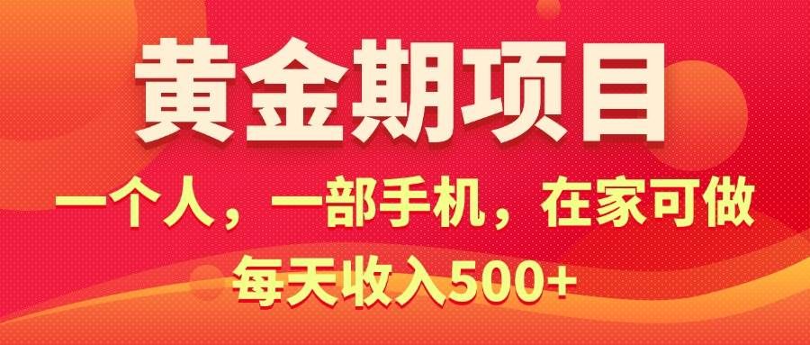 （11527期）黄金期项目，电商搞钱！一个人，一部手机，在家可做，每天收入500+-赛德副业库