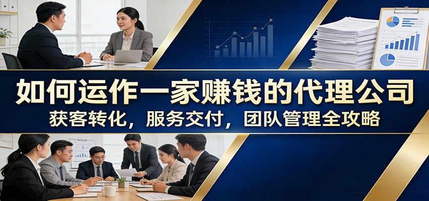 如何运作一家赚钱的代理公司：获客转化，服务交付，团队管理全攻略-赛德副业库