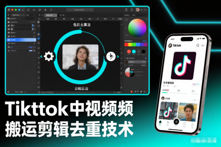 Tiktok中视频纯搬运剪辑去重技术,外来技术,自行测试-赛德副业库