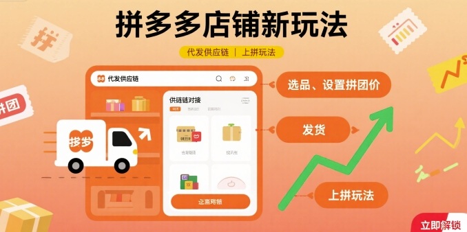 拼多多店铺新玩法，代发供应链上拼玩法-赛德副业库